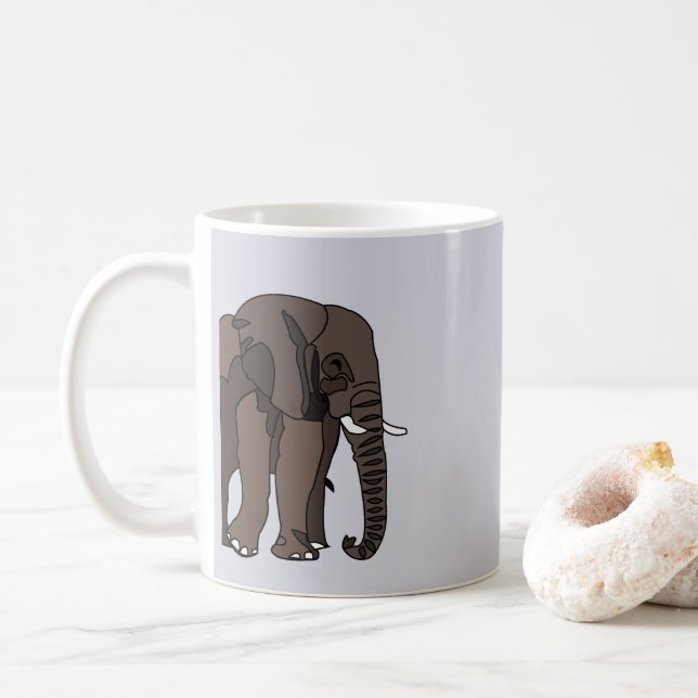 Caneca De Café Elefante Animal (Com Donut)