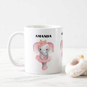 Caneca De Café Elefante Bailarina Adorável En Pointe