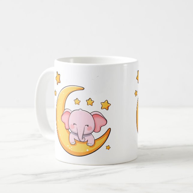 Caneca De Café Elefante bebê dormindo (Frente Esquerda)