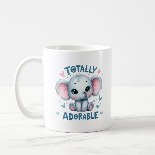 Caneca De Café Elefante Bebê Totalmente Adorável (Esquerda)