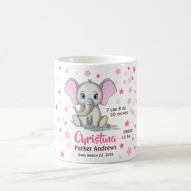 Caneca De Café Elefante Bonito de Bebê com Estatuagens de Nascime (Centro)