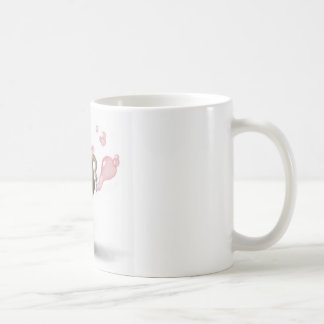 Caneca De Café elefante bonito que funde bolhas cor-de-rosa