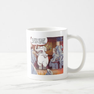 Caneca De Café Elefante Branco Engraçado Na Sala