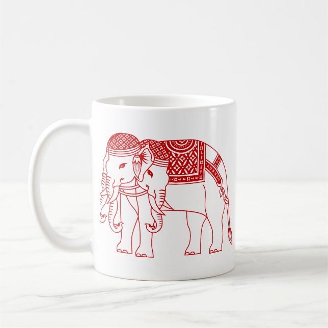 Caneca De Café Elefante Branco Tailandês Erawan (Esquerda)