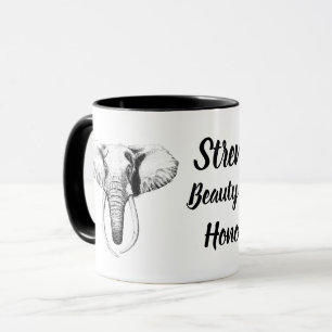 Caneca de café elefante, caneca motivadora
