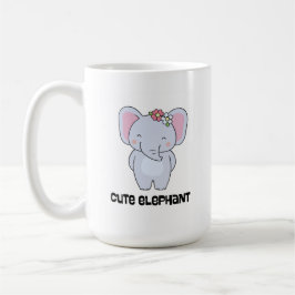 Caneca De Café Elefante Cento com Flower Headband