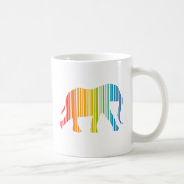 Caneca De Café Elefante com Barras Coloridas