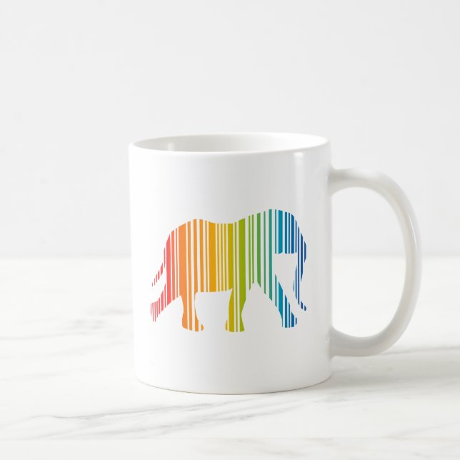 Caneca De Café Elefante com Barras Coloridas (Direita)