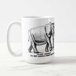 Caneca De Café Elefante com Cruzamento Pesado de Linhas