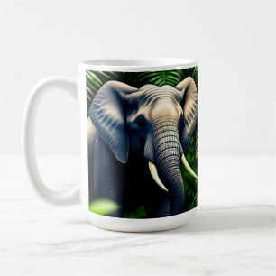 Caneca De Café Elefante Da Selva Majestosa - Selvagem E Livre