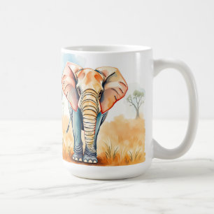 Caneca De Café Elefante de Aquarela Adorável