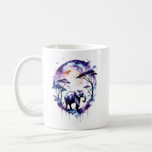 Caneca De Café Elefante de Aquarela Puro