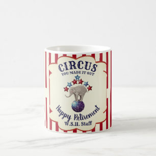 Caneca De Café Elefante de Circo Antigo Divertido Aposentadoria
