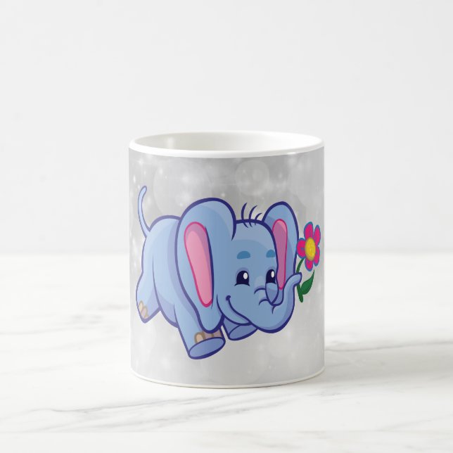 Caneca De Café Elefante de desenho animado fofo (Centro)