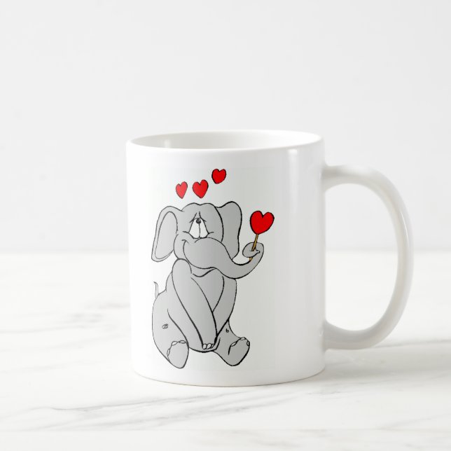 Caneca De Café Elefante do amor! (Direita)