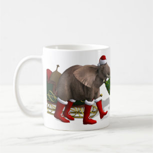 Caneca De Café Elefante Doce do Papai Noel
