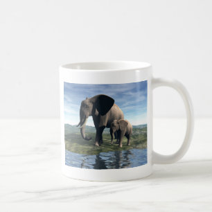 Caneca De Café Elefante e bebê