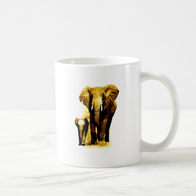 Caneca De Café Elefante e Elefante para Bebês (Direita)