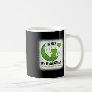 Caneca De Café Elefante Em Maio Vestimos Verde Para Saúde Mental