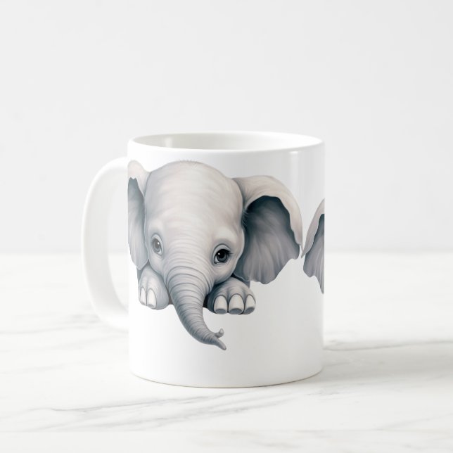 Caneca De Café Elefante Espião (Frente Esquerda)
