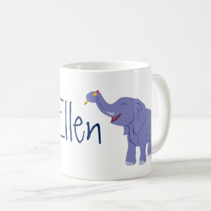 Caneca De Café Elefante Feliz (Personalizar)
