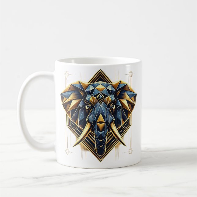 Caneca De Café elefante geométrico (Esquerda)