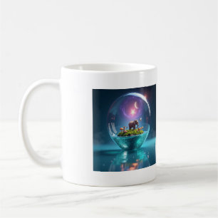 Caneca De Café Elefante Mágico em Orbe de Vidro da Galáxia Cósmic