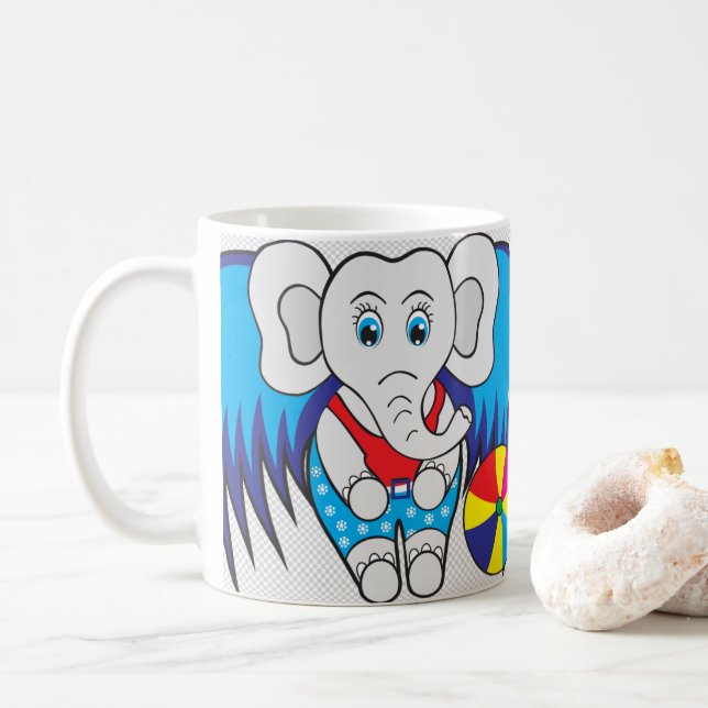 Caneca De Café Elefante Majestoso: Um Símbolo da Força e da Graça (Com Donut)