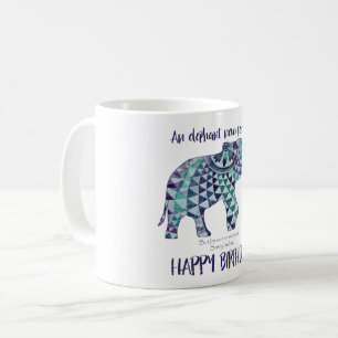 Caneca De Café Elefante Nunca Esquece - Cartão de Aniversário 3