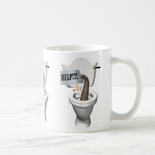 Caneca De Café Elefante Preso No Banheiro