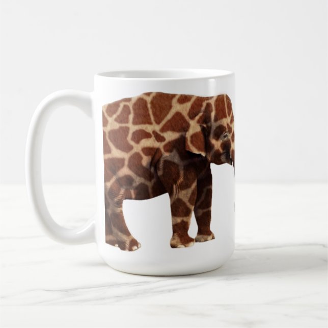 Caneca De Café Elefante que pensa seu um girafa (Esquerda)