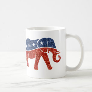 Caneca De Café elefante republicano brilhante