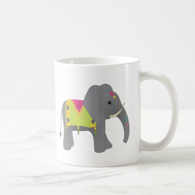 Caneca De Café Elefante todo vestido (Direita)