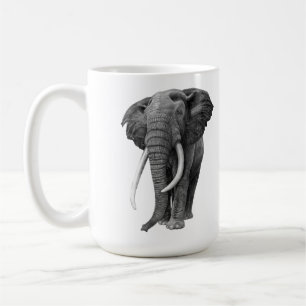 Caneca De Café Elefante-touro - Desenho a lápis
