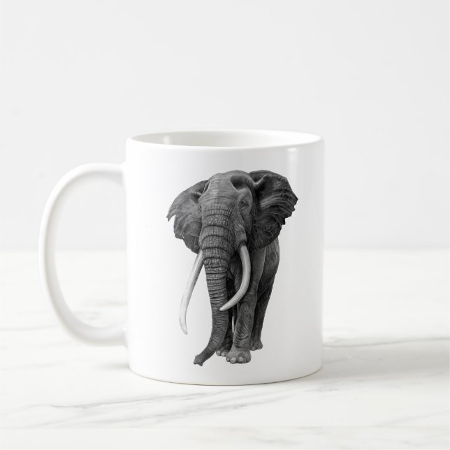Caneca De Café Elefante-touro - Desenho a lápis (Esquerda)