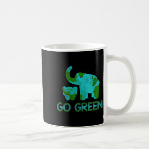 Caneca De Café Elefante Verde Vai Natureza Clima Proteger Hora Di