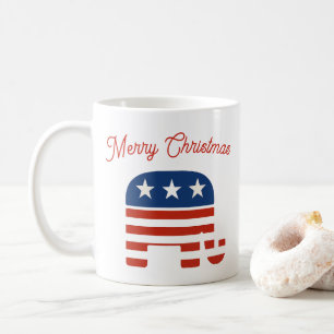 Caneca De Café Elefante Vermelho Branco Azul Eleições de Meio de