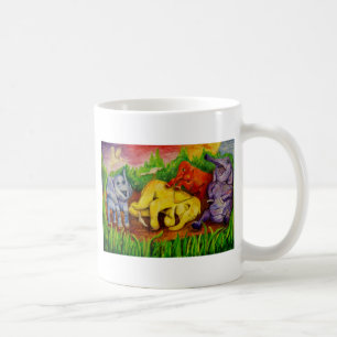 Caneca De Café elefantes coloridos bonitos