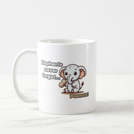Caneca De Café Elefantes Nunca Esquecem... Amendoins! Baby Elepha