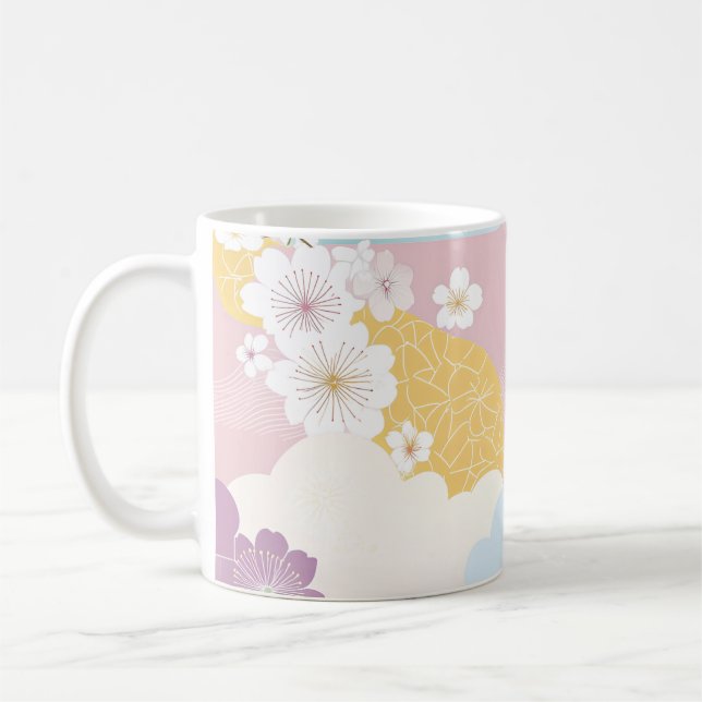 Caneca De Café 🇯🇵 Élégance florale inspirée du Japon 🌸 (Esquerda)