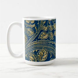 Caneca De Café Elegância Azul Dourada