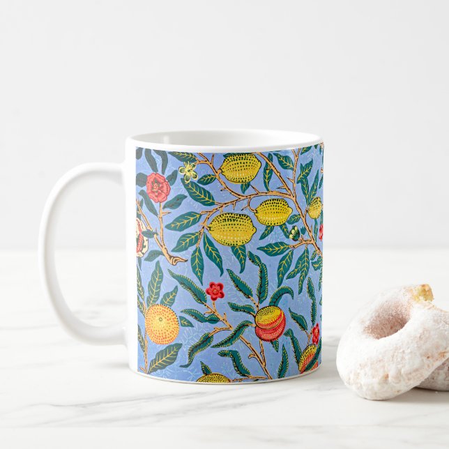 Caneca De Café Elegância do eterno: Quatro Frutas de William Morr (Com Donut)
