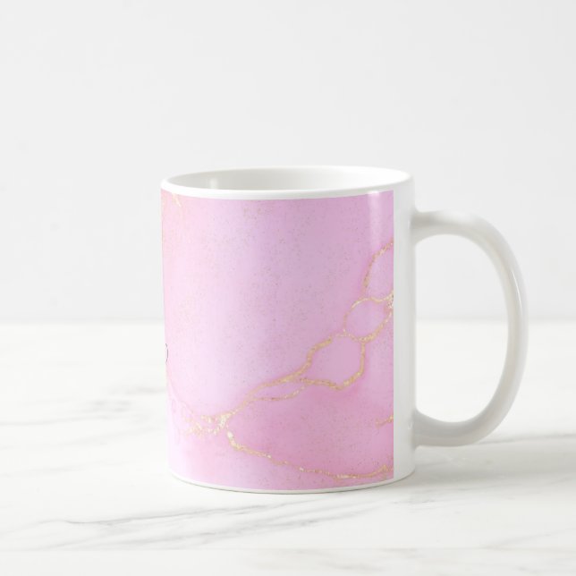 Caneca De Café Elegância em aquarela rosa (Direita)