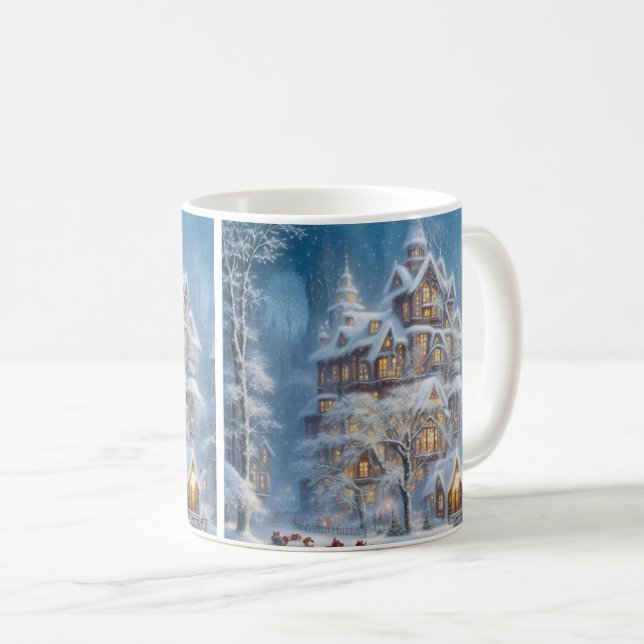 Caneca De Café Elegância Festiva Liberada: Casa Enorme (Frente Esquerda)