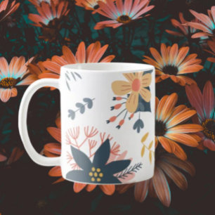 Caneca De Café Elegância Floral