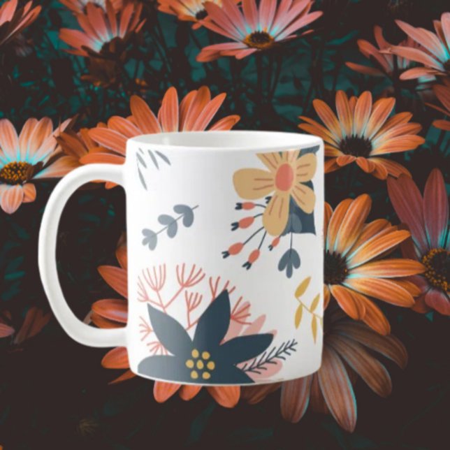 Caneca De Café Elegância Floral (Criador carregado)