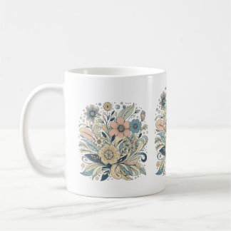 Caneca De Café Elegância Floral em Pastel Tones Mugs