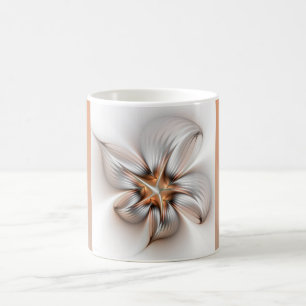 Caneca De Café Elegância Floral Moderna Abstrato de Arte Fractal