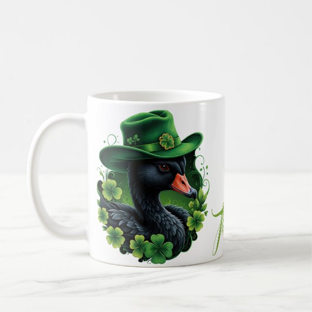 Caneca De Café Elegância Irlandesa, O Cisne Negro da Rua Patrick. (Esquerda)