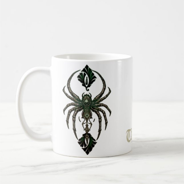 Caneca De Café elegância mecânica, a aranha no escuro. (Esquerda)
